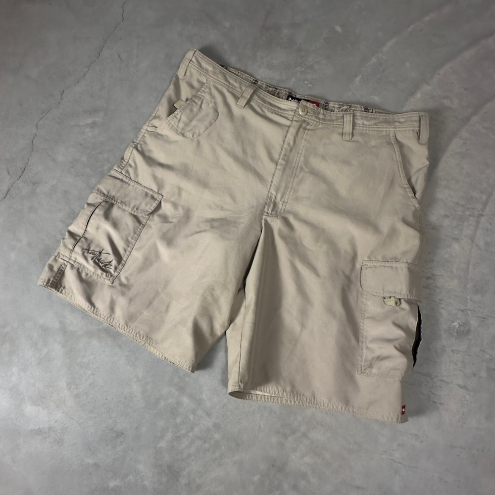 Vintage Tony Hawk Cargo Shorts Mens 40 Tan Khaki‎ Skater Y2K Utility Baggy